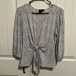 Dot Shirt With Tie Size M